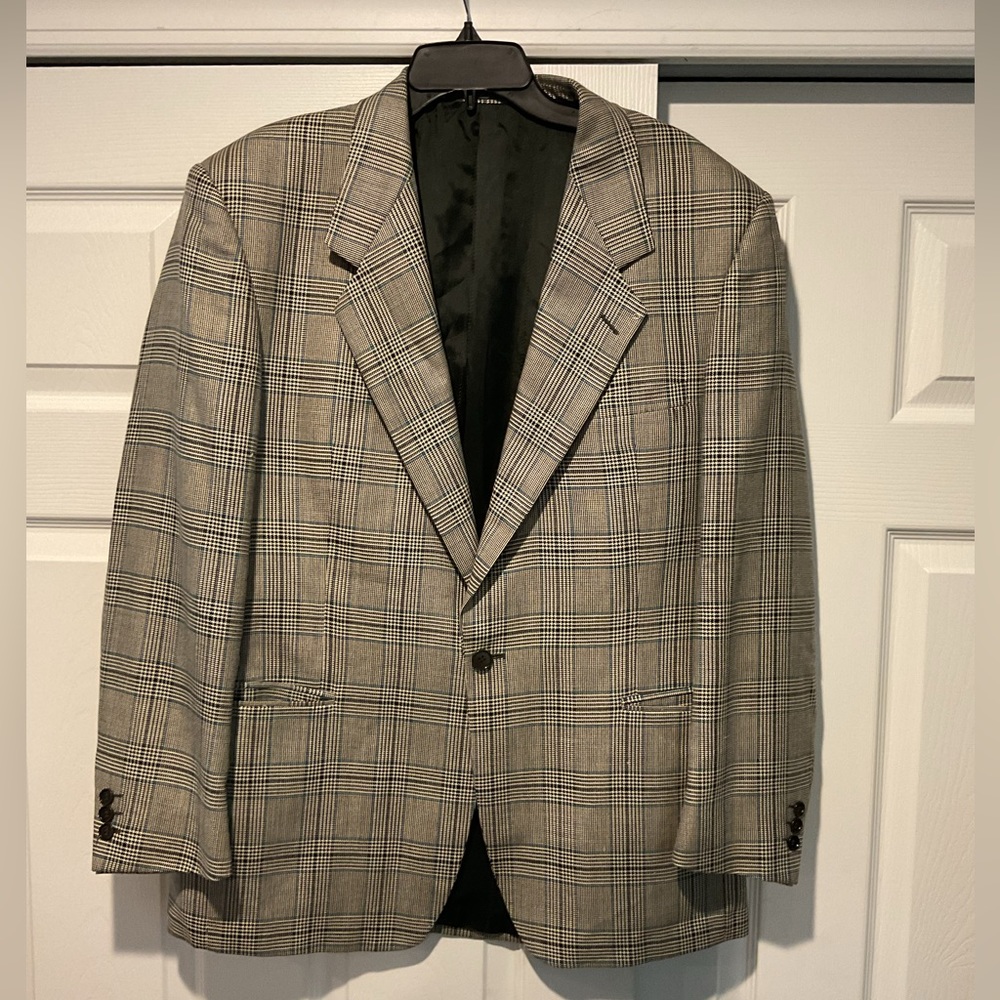Versace Classic V2 Vintage Men’s Wool Silk Tweed Black Sport Coat Dress Jacket